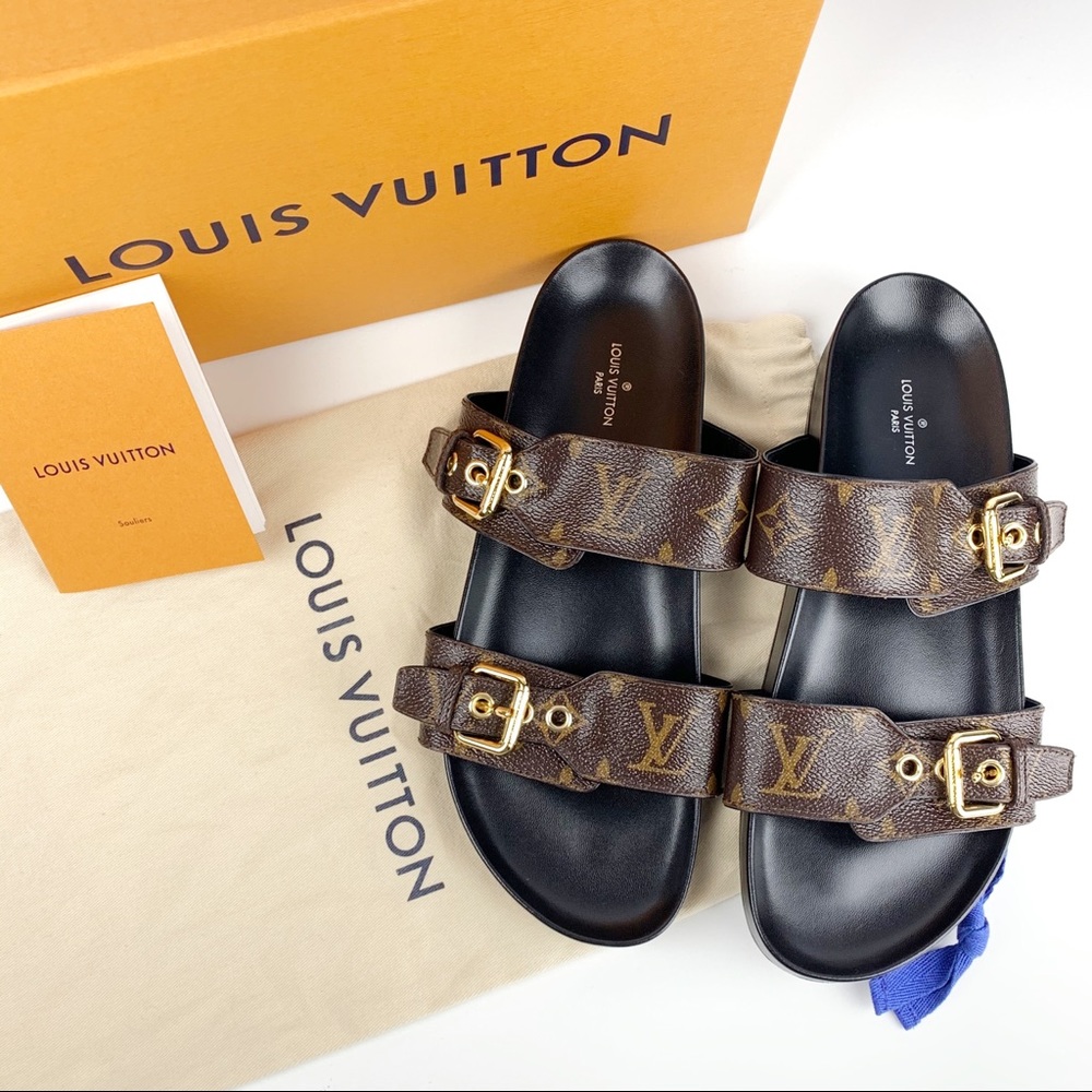 Louis Vuitton Bom Dia Mule Flat Monogram Size 39